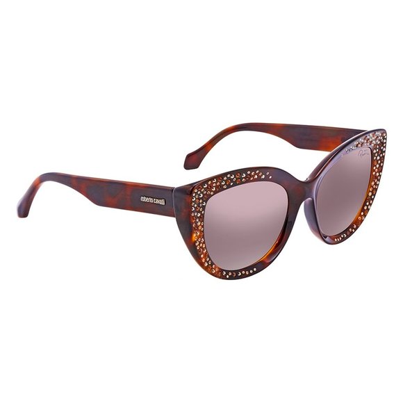 Roberto Cavalli Brown Mirror Cat Eye Sunglasses